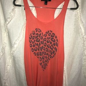 Forever 21 Leopard Print Heart Tank Top
